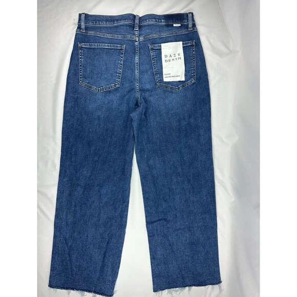 NWT DAZE Pleaser High Waist Raw Hem Crop Jeans Size 32 - Picture 2 of 10